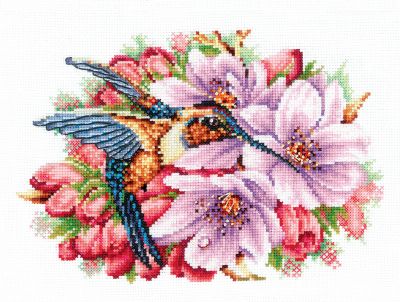 Hummingbird With Flowers
